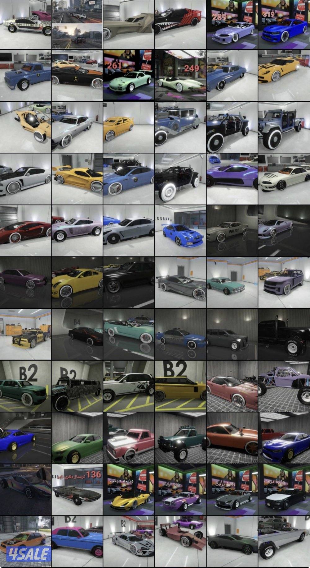 للبيع حساب قراند يشغل النسختين 4،5 فيه كل السيارات الي ببالك الا الجدد2