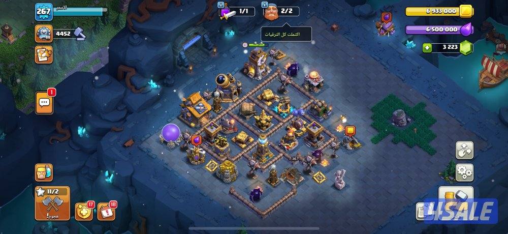 للبيع قرية كلاش اوف كلانس clash of clans شبه ماكس تاون 189