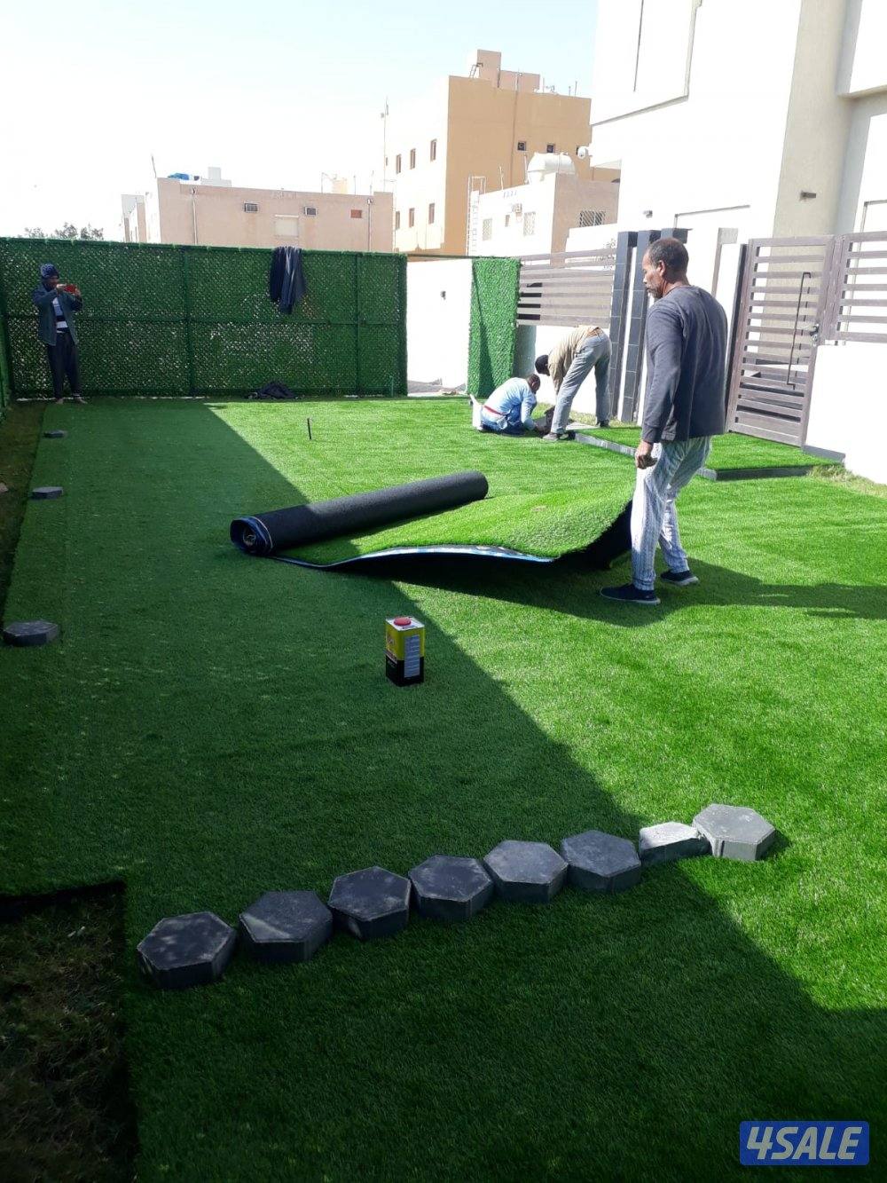 تنسيق حدائق تركيب تيل صناعي وطبيعي سور تركي3