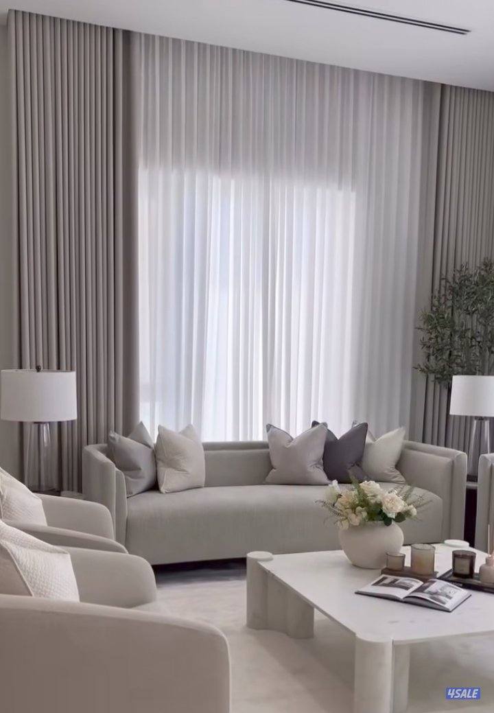 تنجيد تفصيل ستائر روال شفون لنن دانتيل فك تركيب الستائر8