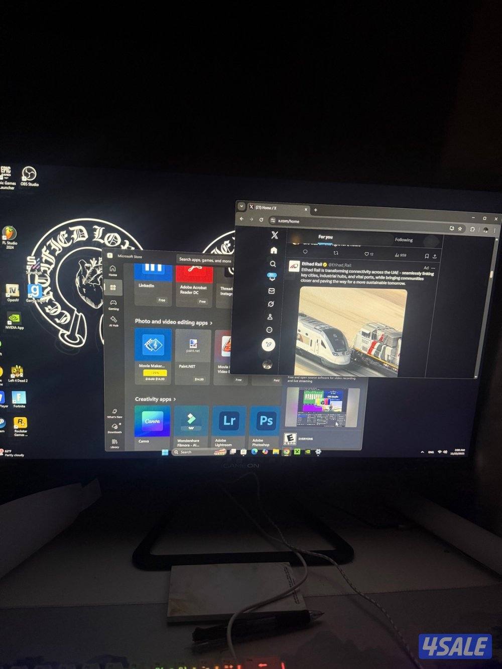 Pc للبيع rtx 4060 مع ماوس وكيبورد شبه جديد4