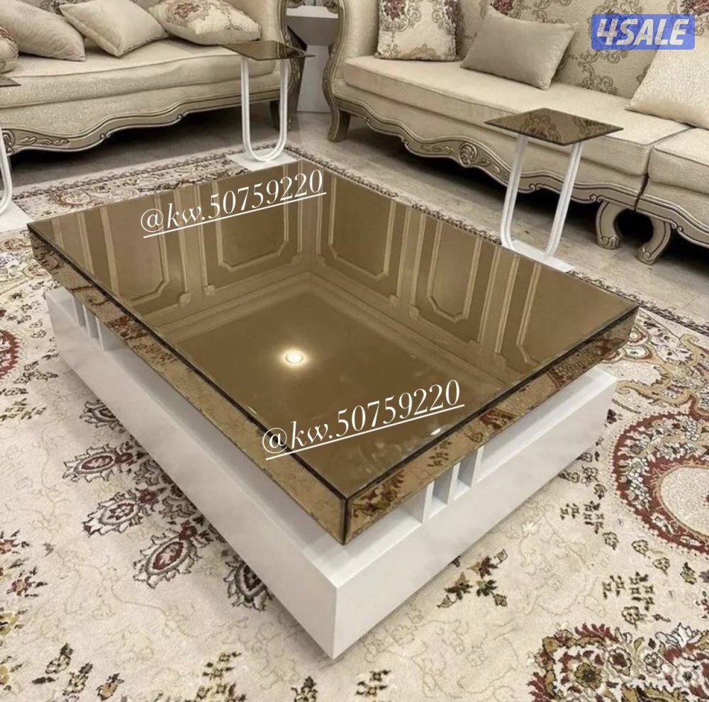 تفصال طاولات خشب جوز وطاوله حديد وطاوله بديل رخام3