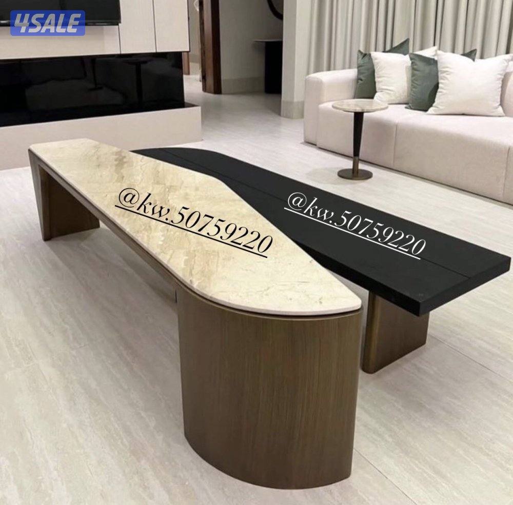 تفصال طاولات خشب جوز وطاوله حديد وطاوله بديل رخام4