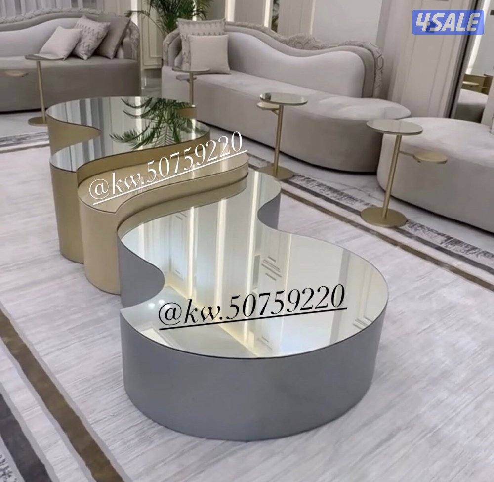 تفصال طاولات خشب جوز وطاوله حديد وطاوله بديل رخام8