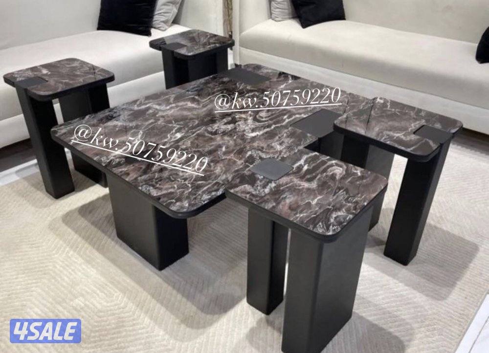 تفصال طاولات خشب جوز وطاوله حديد وطاوله بديل رخام9