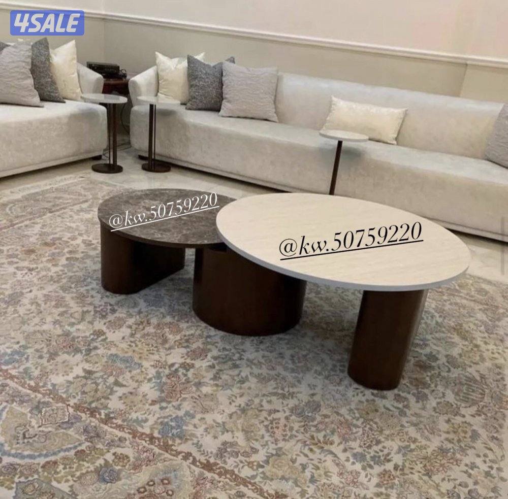 تفصال طاولات خشب جوز وطاوله حديد وطاوله بديل رخام11