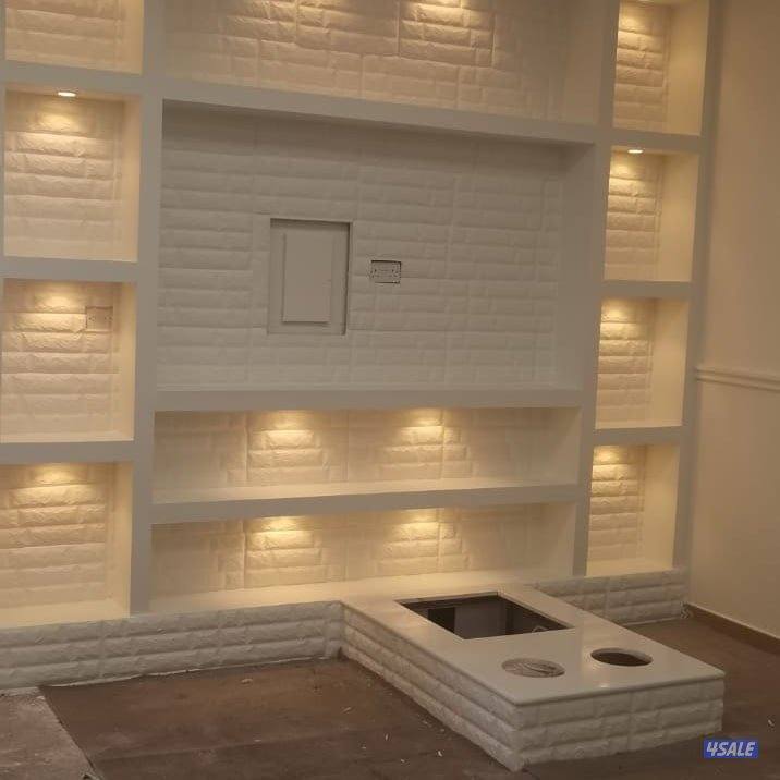 جبس بورر بارتيشن ديكور جبس باب خشب3