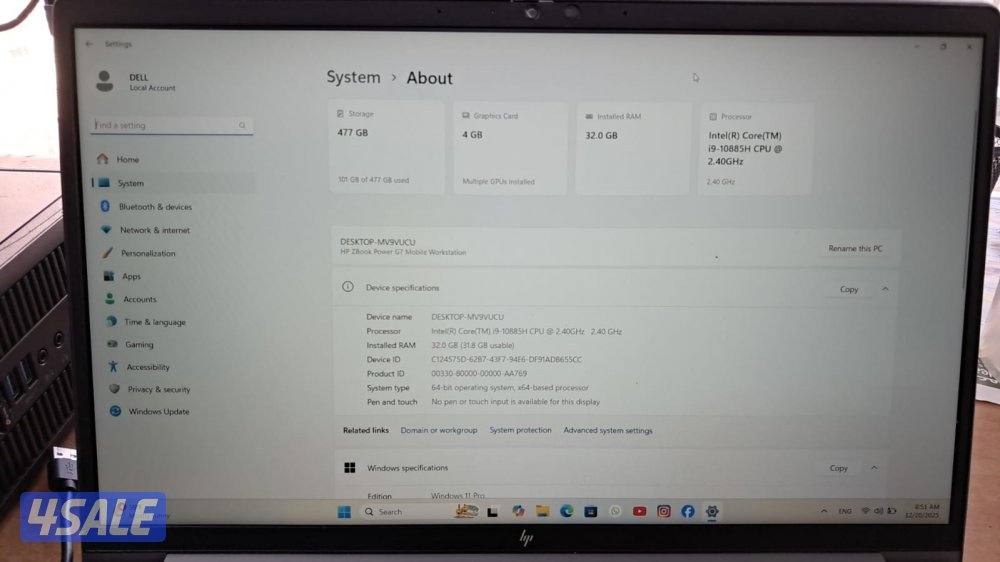 hp zbook15g7 core i95