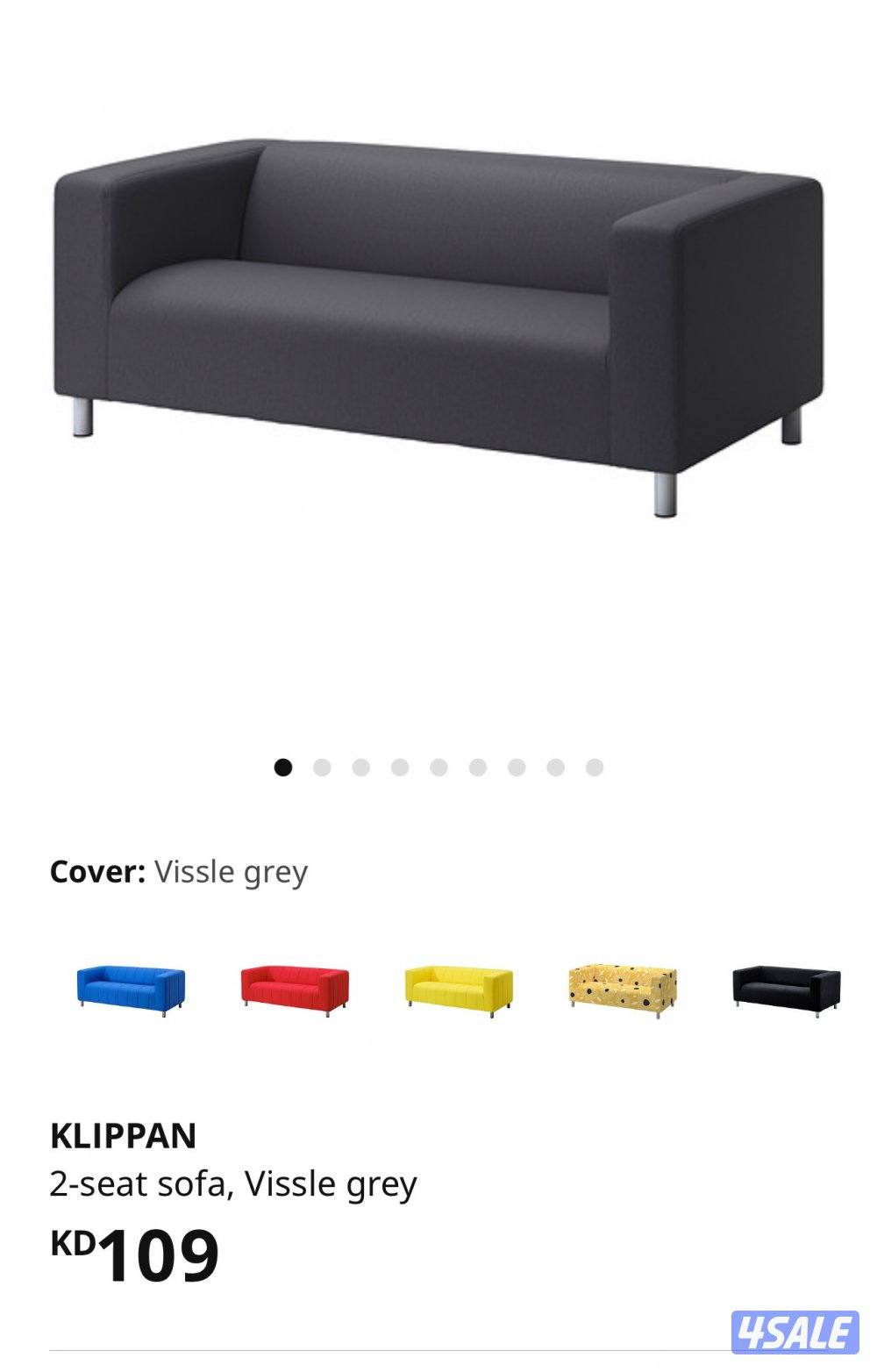 Ikea sofa, excellent condition, 2 seat, grey color, cover is removabe2