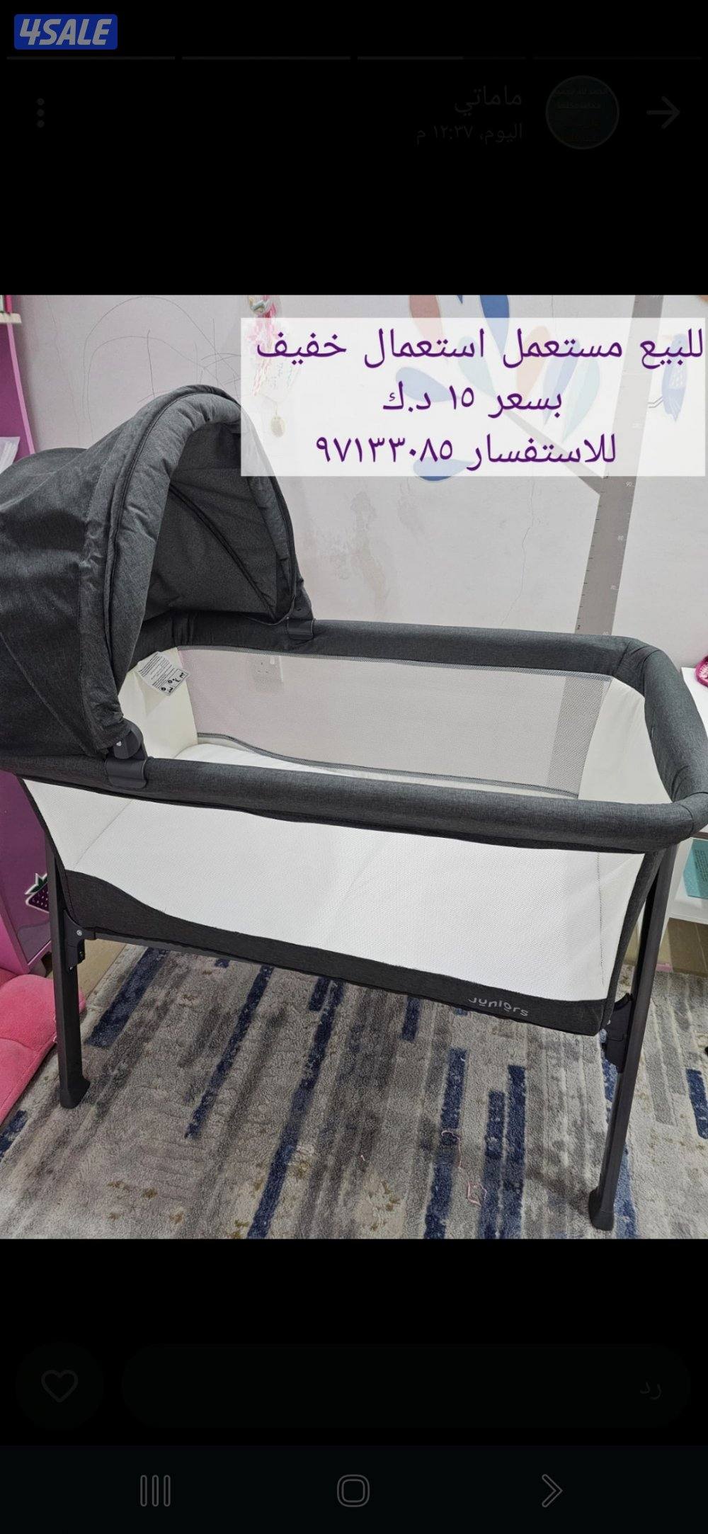 سرير رضع مستعمل استعمال خفيف جدا و نظيف0