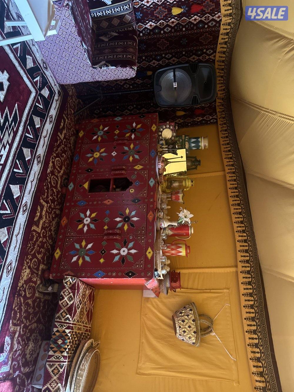 خيمة البصمان 5*10مع أغراضها كاملة استخدام موسمين ممتازة وفوق الممتاز0