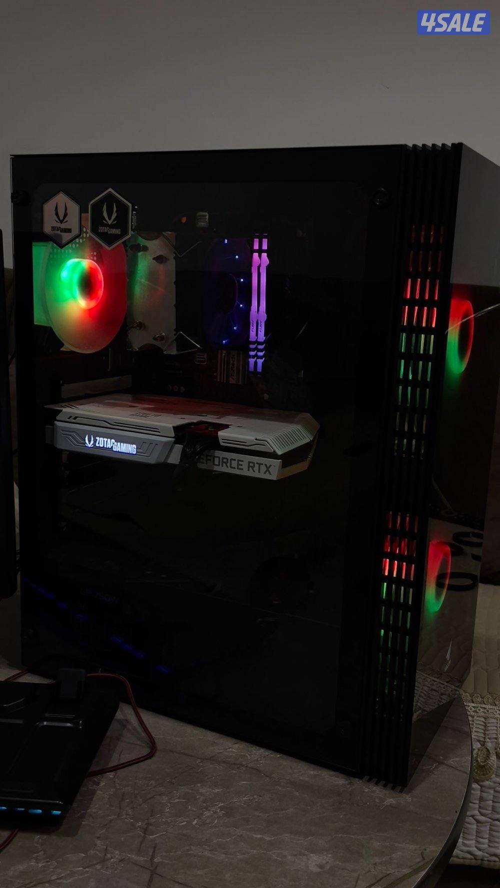 سيت اب كامل معا شاشة كرت 3060ti RTX كل اغراضه وياه5