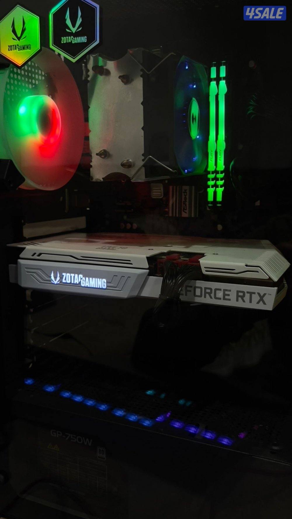 سيت اب كامل معا شاشة كرت 3060ti RTX كل اغراضه وياه7