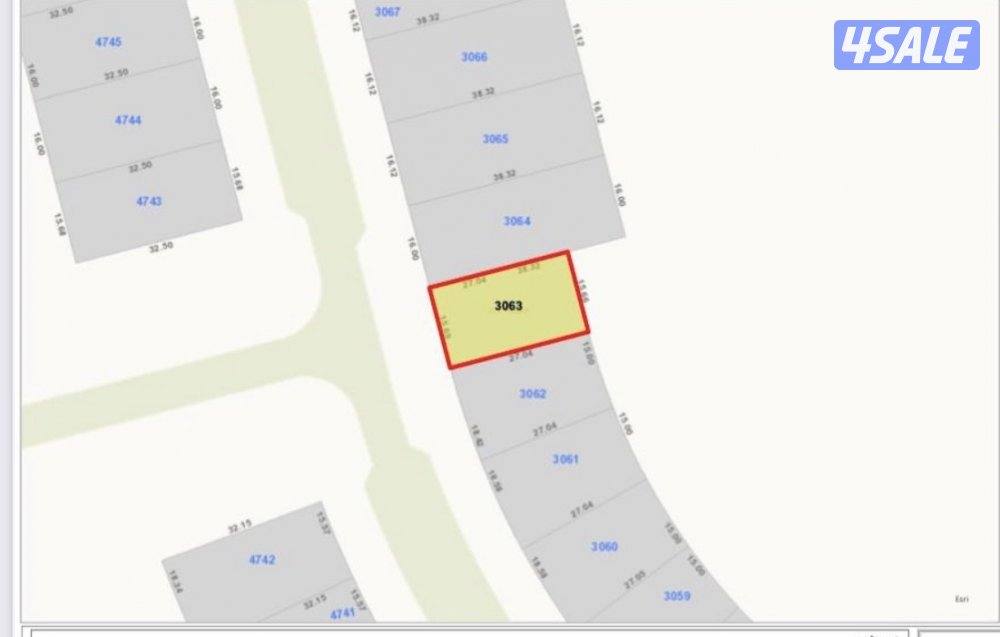 للبيع ارض في صباح الاحمد البحريه المرحله الخامسه0