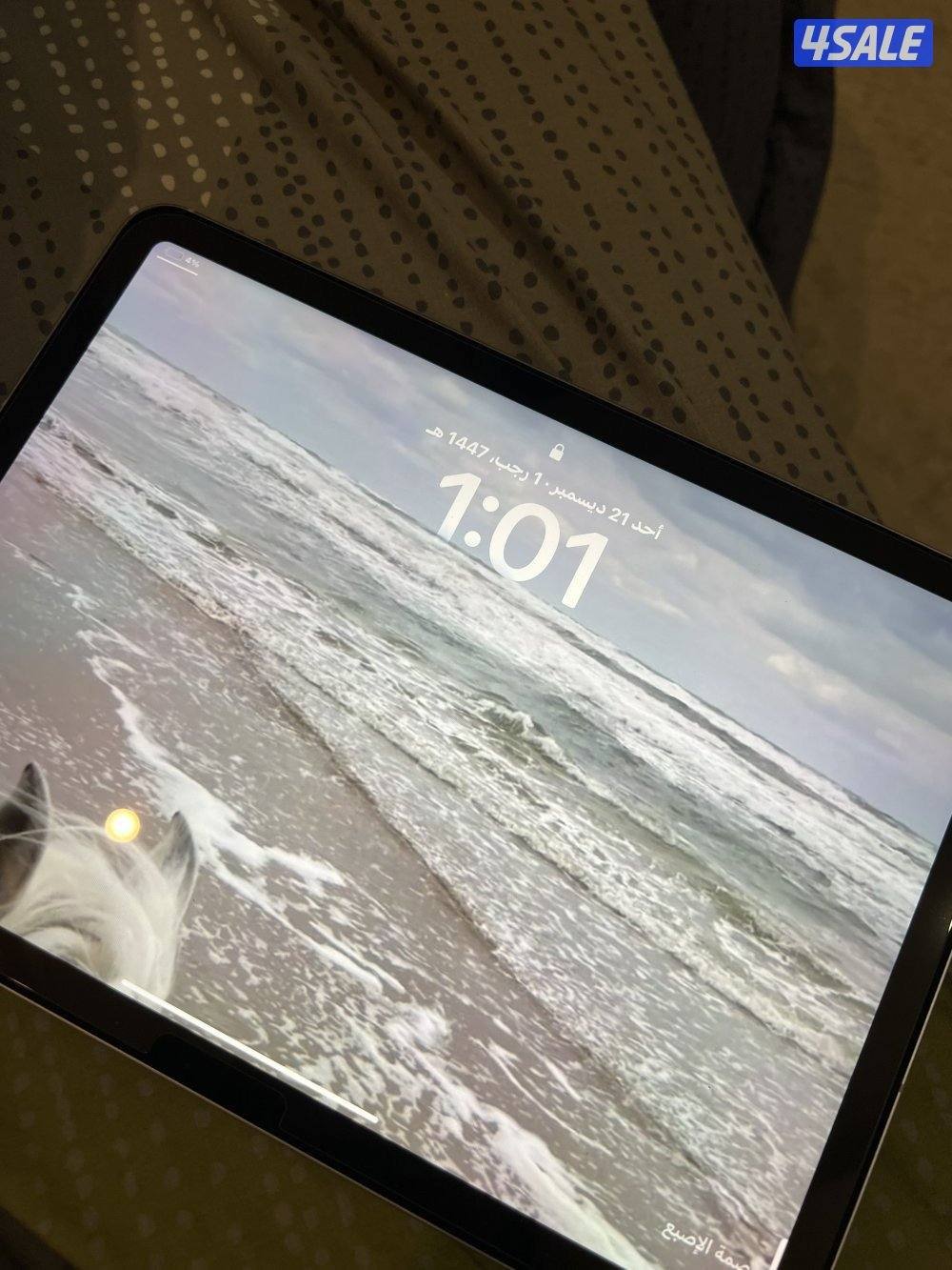 ايياد اير ام2 128 قيقا لون بنفسجي+ قلم برو ايباد + كفر براند يونيك+حما4
