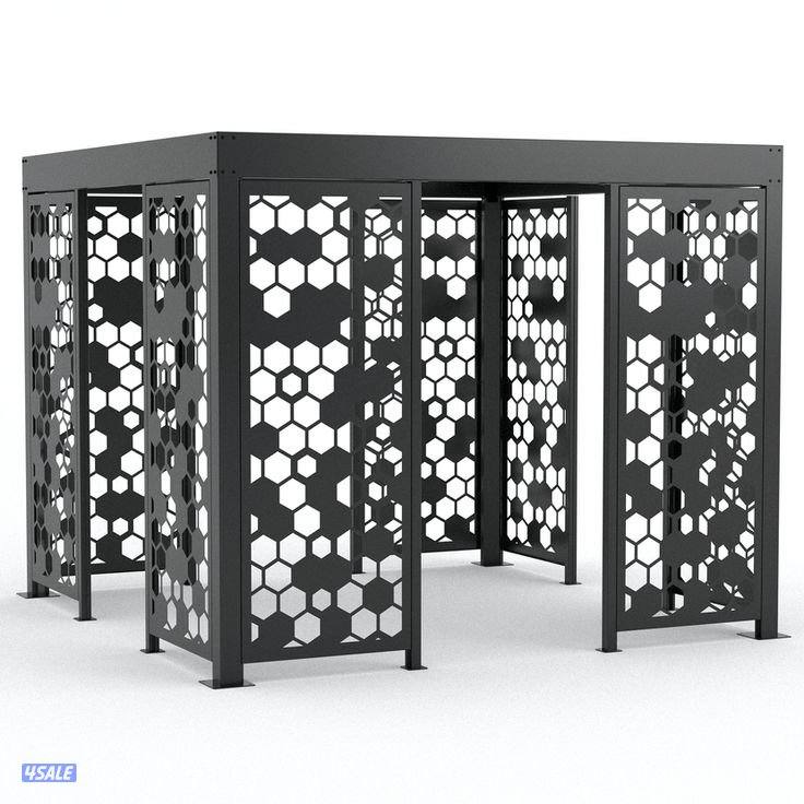 حداد ایراني حديد مشغول أواب درابزين أسوار تركيب مظلات خشبي0