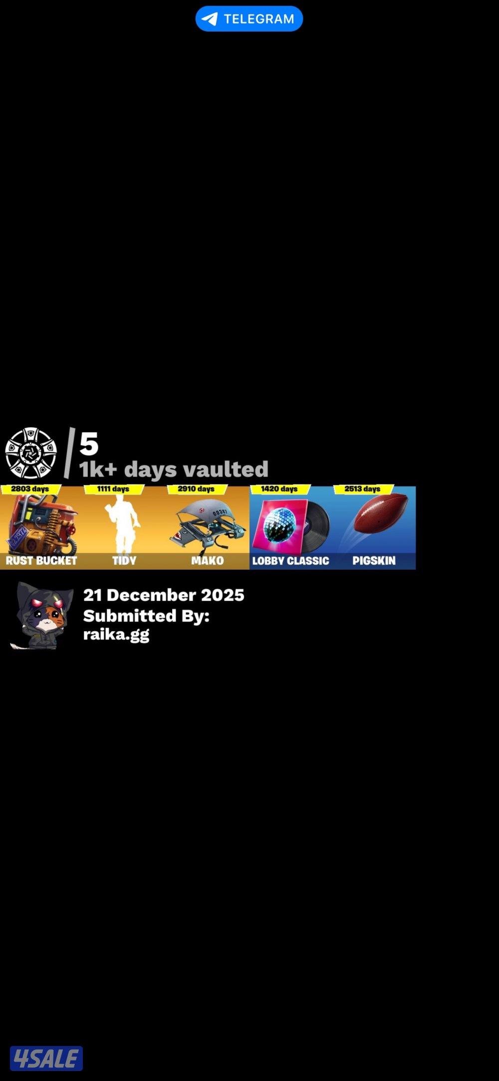 حساب فورت نايت نادر ضمان مدى10