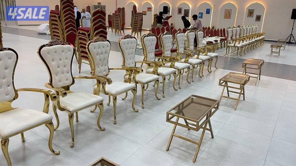 تاجير كراسي مخمل  و كنبات مع طاولاتهم -دي جي -كوش -تصوير -فاليه -زينه9