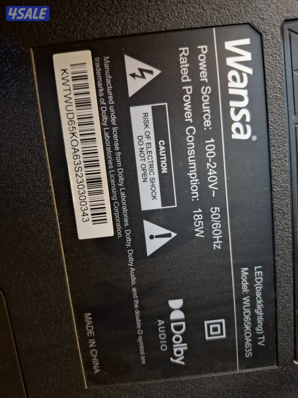 ونسا 65.بوصه سمارت قوقل تي في 4k2