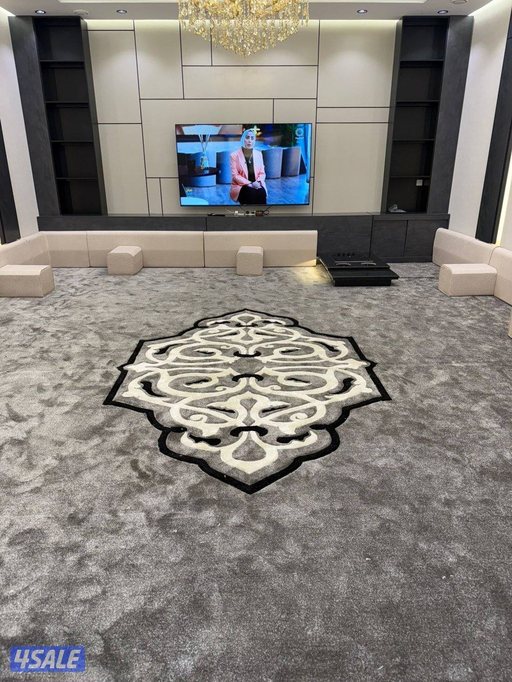 سجاد تركي قص مساند بغلي وسعودي نغشات حفر يدوي ثيل صناعي باركيه بلجيكي1