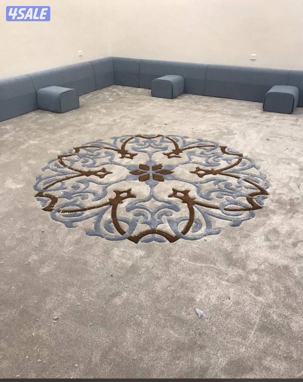 سجاد تركي قص مساند بغلي وسعودي نغشات حفر يدوي ثيل صناعي باركيه بلجيكي4