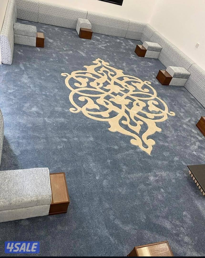 سجاد تركي قص مساند بغلي وسعودي نغشات حفر يدوي ثيل صناعي باركيه بلجيكي7