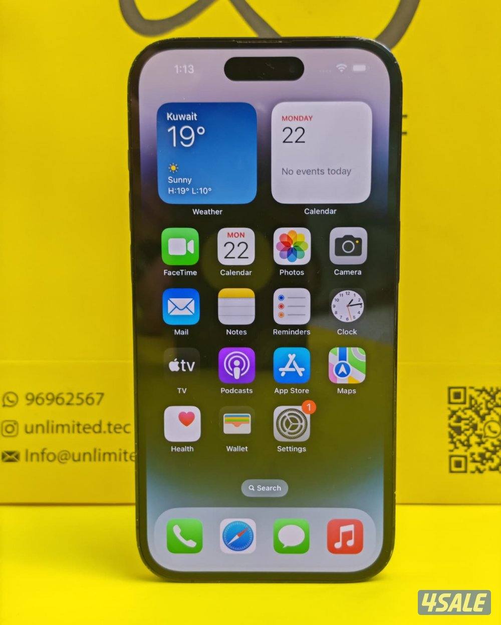 ايفون 14 برو – 256 جيجا – أسود  iPhone 14 Pro 256GB Black2