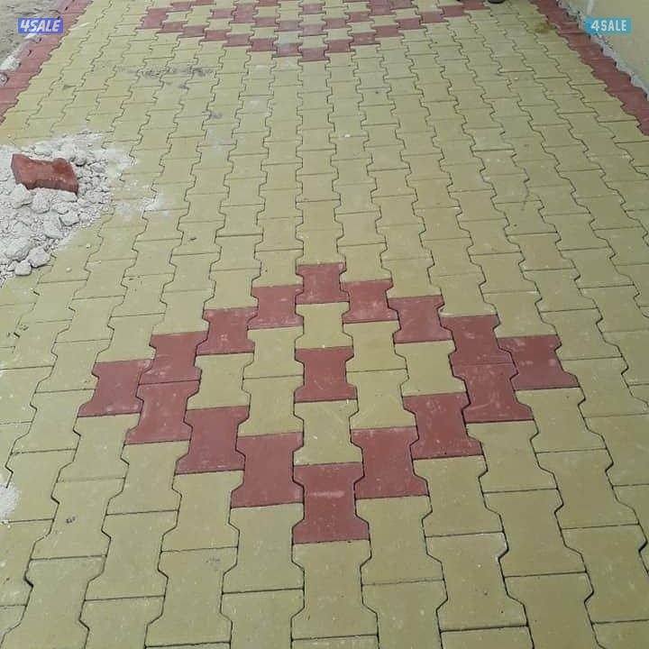 معلم ومقاول بلاط متداخل وكربستون جميع انواع البلاط بمواد وبغير مواد9