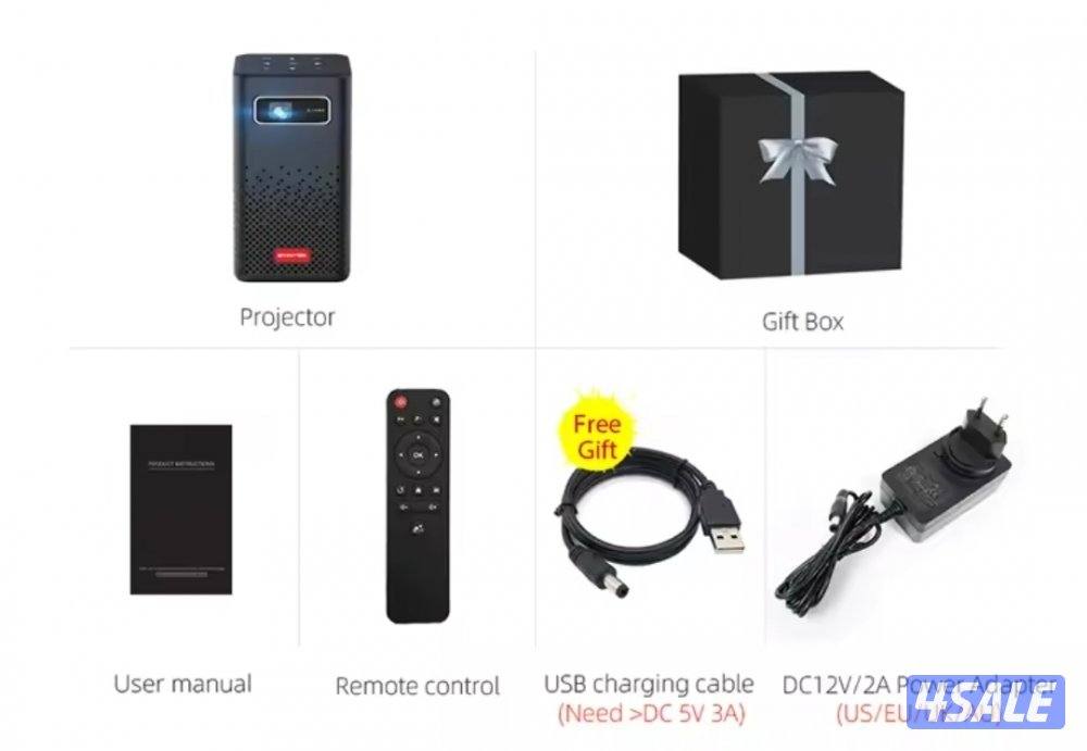 بروجيكتور جهاز عرض سينمائي منزلي LED ذكي أندرويد  1080 3D BYINTEK P204