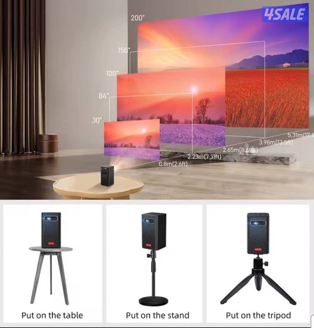 بروجيكتور جهاز عرض سينمائي منزلي LED ذكي أندرويد  1080 3D BYINTEK P2014