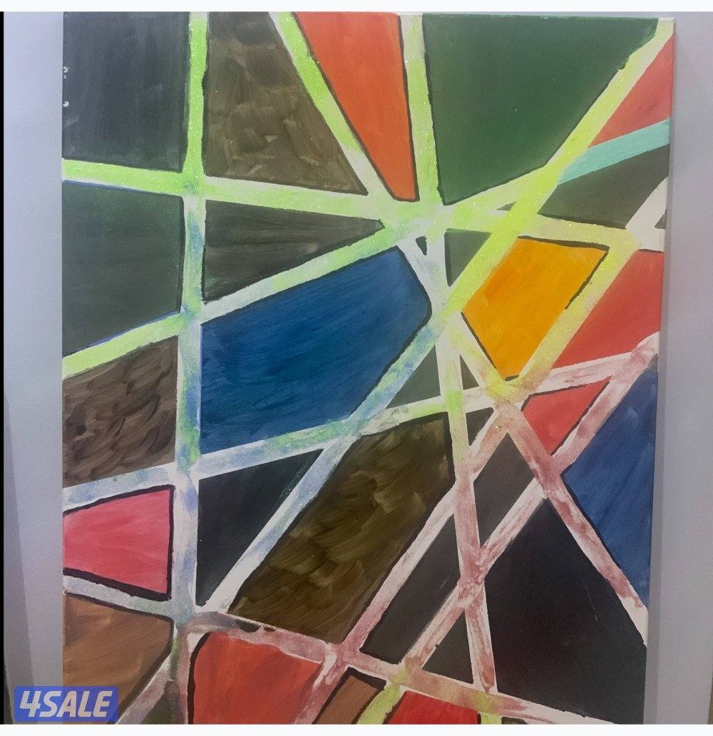 لوحه تعبر عن تداخل المشاعر عند وقت الحزن و كل لون يعبر عن شعور مختلف0