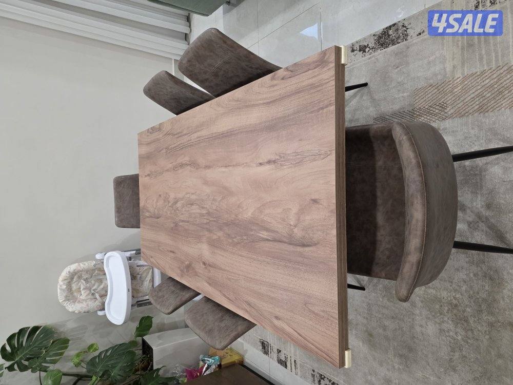 طاولة طعام ٦ كراسي من صفاة هوم شبه جديدة استعمال خفيف0