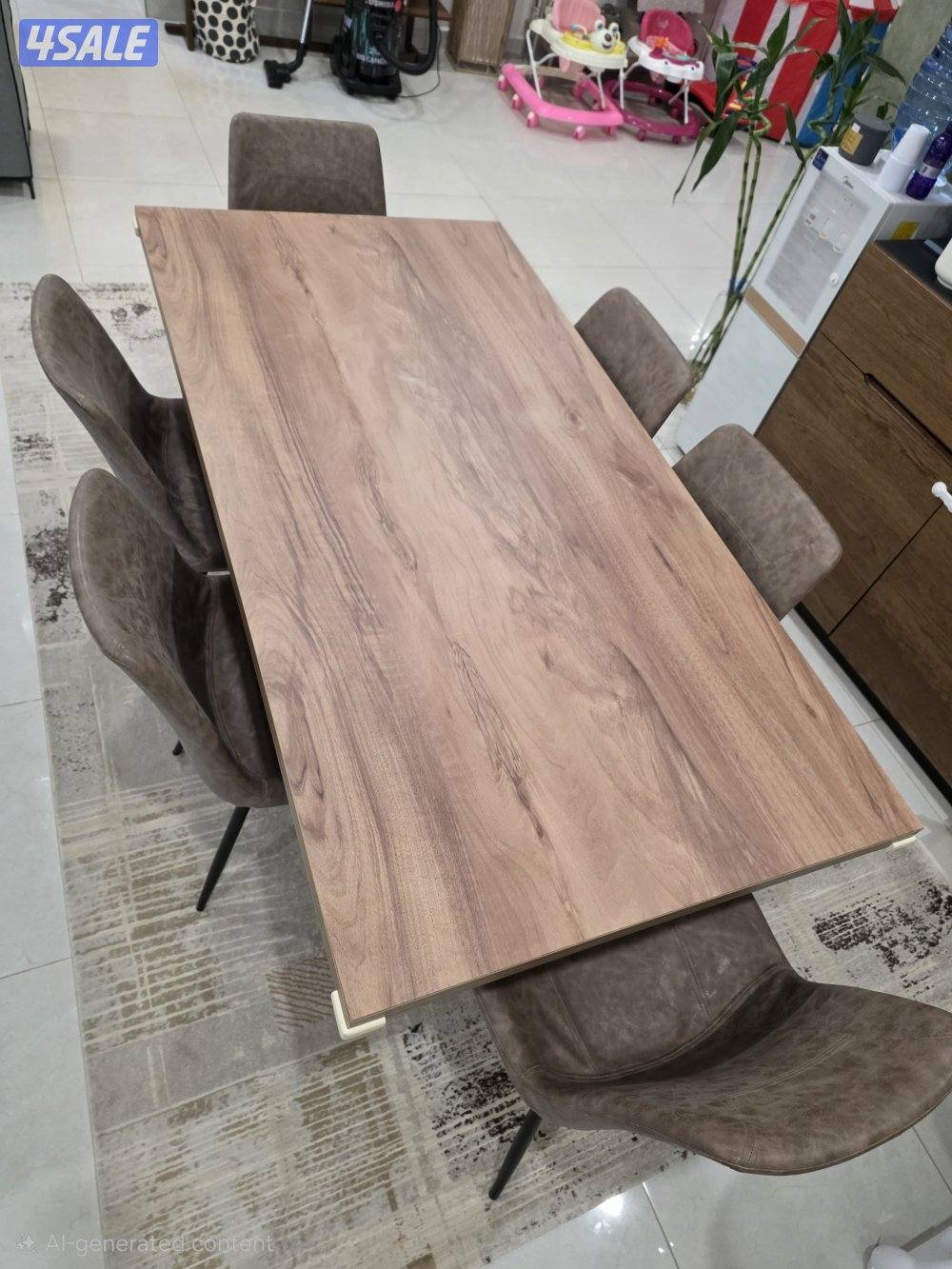 طاولة طعام ٦ كراسي من صفاة هوم شبه جديدة استعمال خفيف1