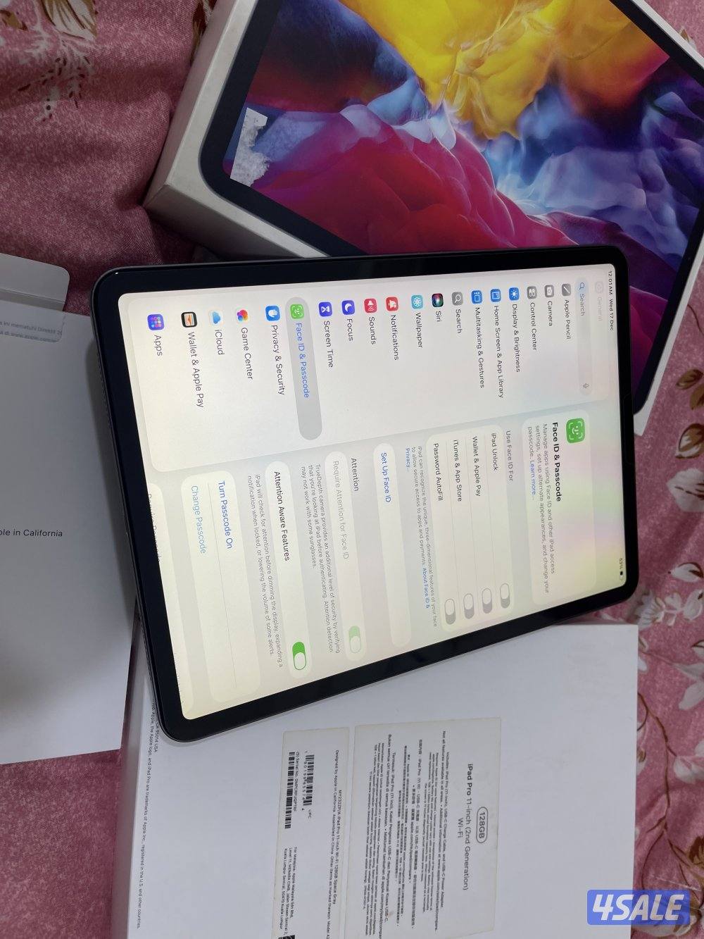 ايباد ابل برو 12.9 انش 256 قيقا ام ون الجيل الخامس نظيف حيل مع الاغراض1