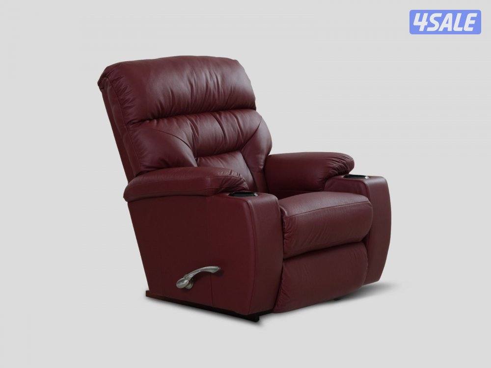 La-Z-Boy Spectator Rocker Recliner, Top Grain Leather, Burgundy2