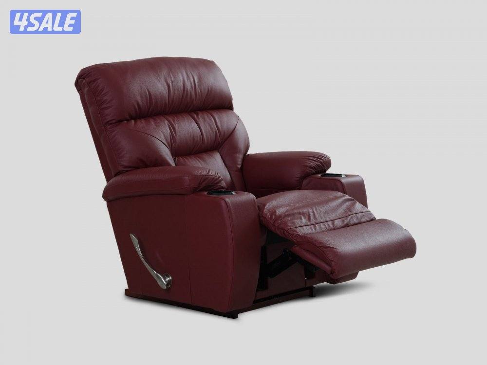 La-Z-Boy Spectator Rocker Recliner, Top Grain Leather, Burgundy3