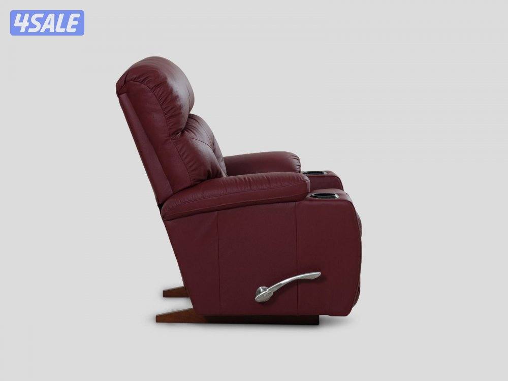 La-Z-Boy Spectator Rocker Recliner, Top Grain Leather, Burgundy5