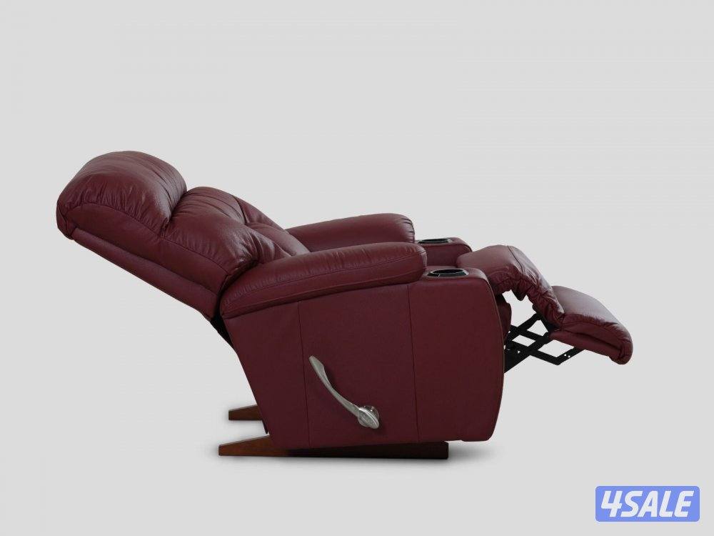 La-Z-Boy Spectator Rocker Recliner, Top Grain Leather, Burgundy6