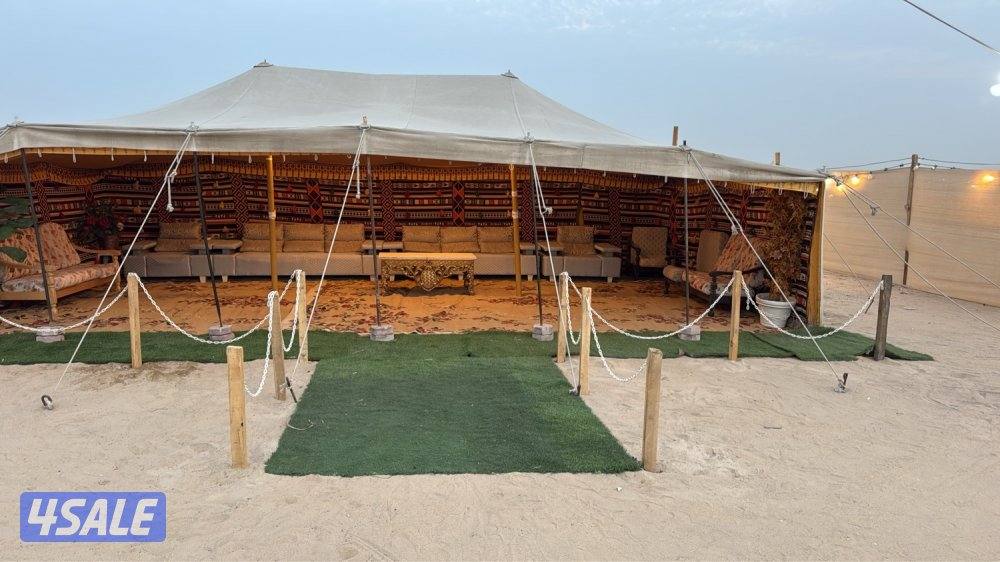 للإيجار مخيم مرتب وواسع أربع خيام وقعده شعبيه شغل vip0
