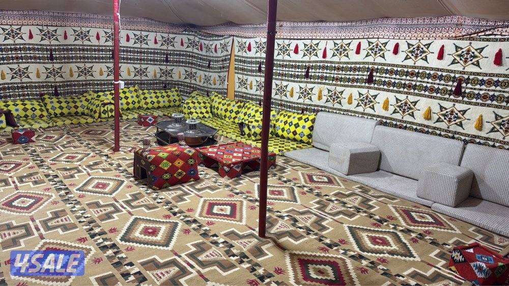 للإيجار مخيم مرتب وواسع أربع خيام وقعده شعبيه شغل vip2