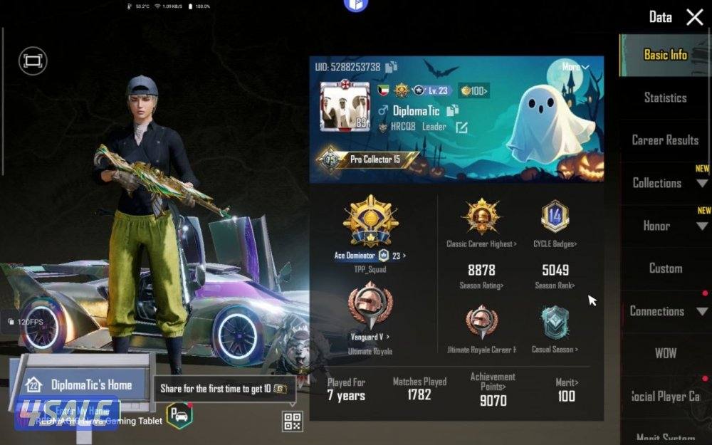 للبيع حساب ببجي 218 مثك 80 سلاح2