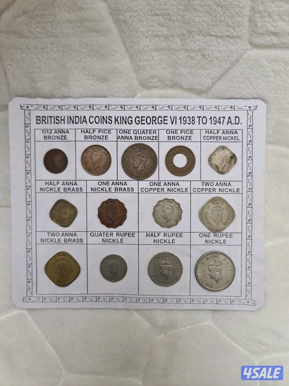 للبيع عملات هنديه الإحتلال البريطاني جورج السادس نوااادر1