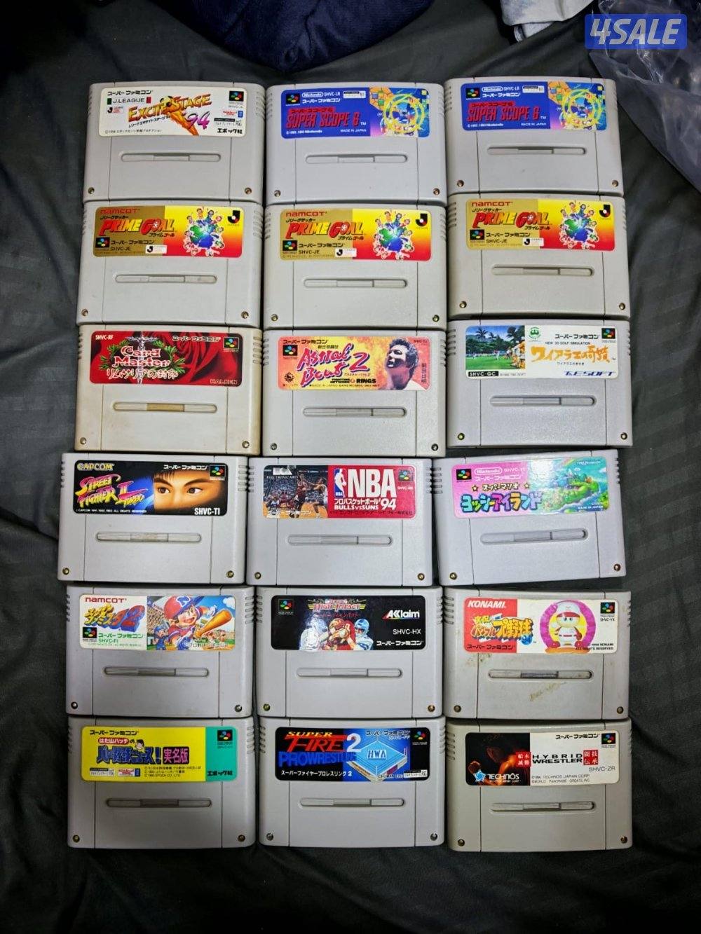 للبيع اشرطة سوبر نينتيندو إصدار ياباني اصلي كلها عدد 91 شريط6