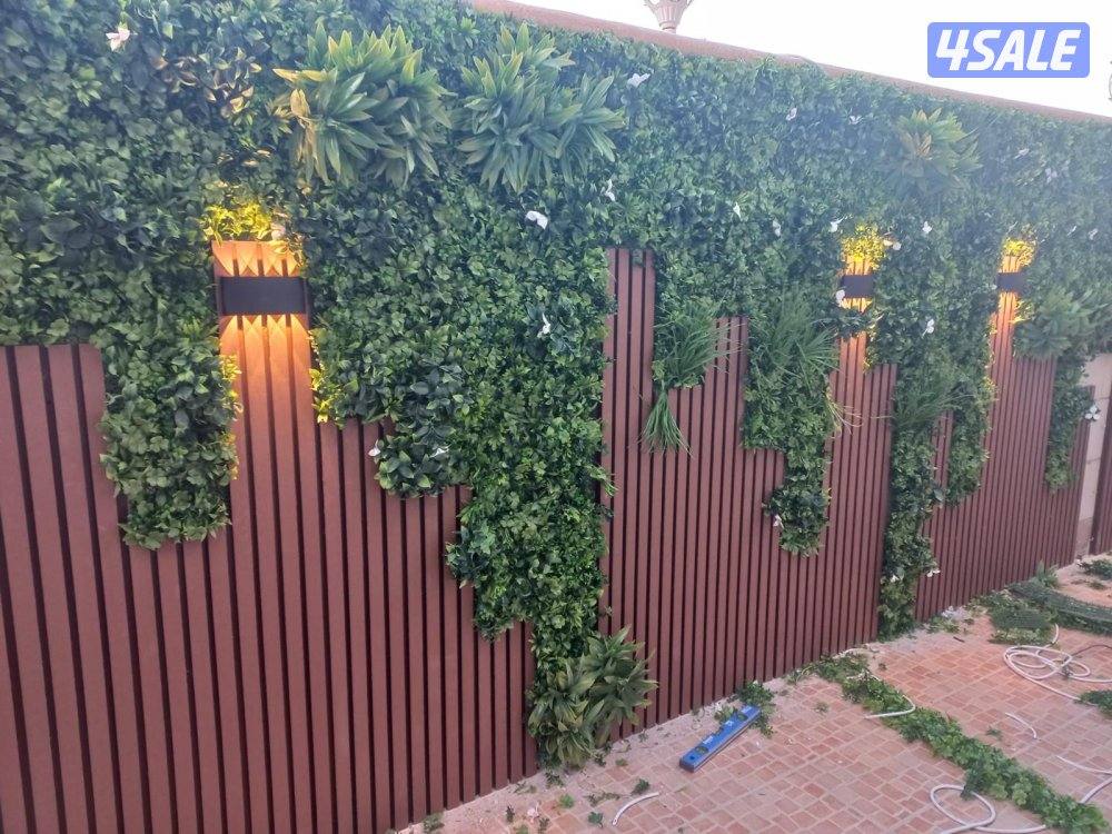 تنسيق حدائق تركيب ثيل صناعي وطبيعي وسور للحديقه تركيب بديل الخشب1