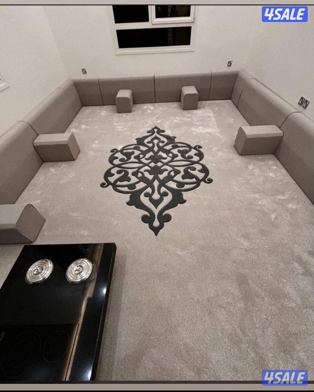 تفصال مساند و مراكي +تركيب سجاد ساده مشجر قص بالمتر5