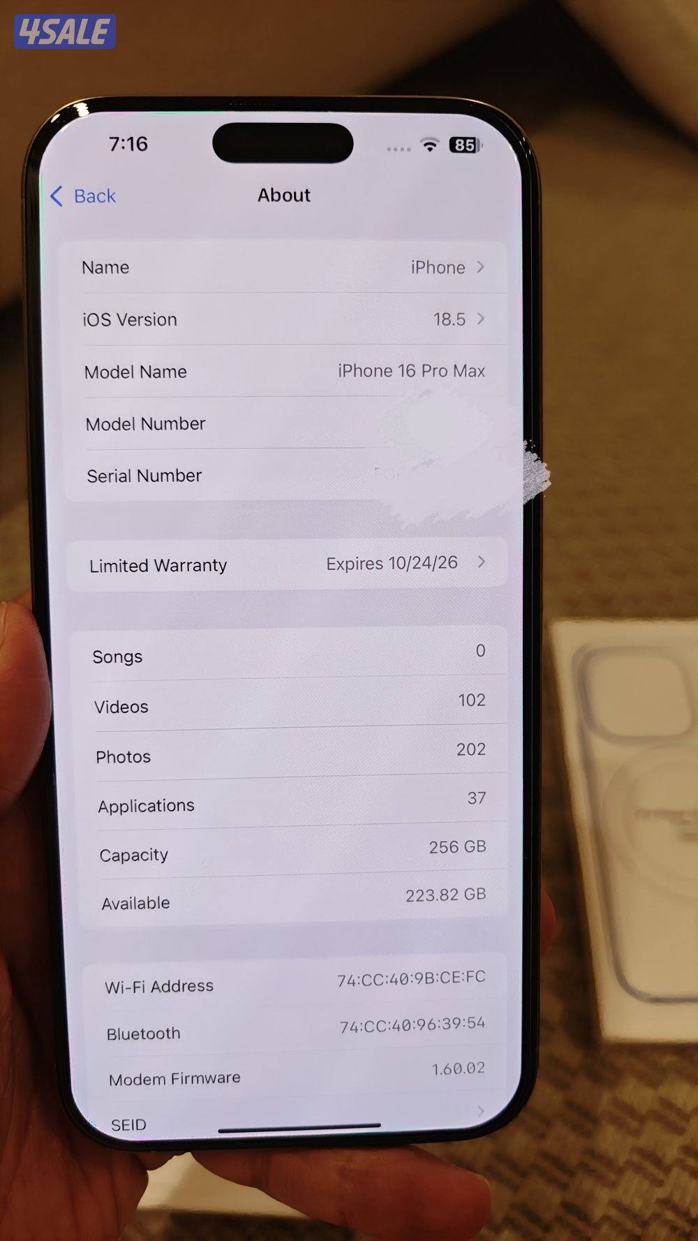 iphone 16 pro max للبدل فقط1