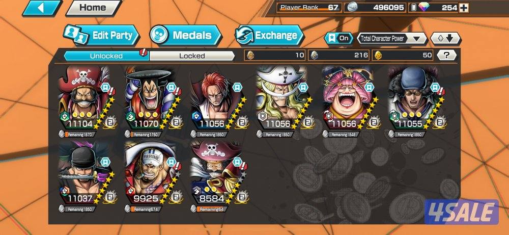 حساب باونتي راش للبيع 9 اكستريم 7 ماكس على السوم0