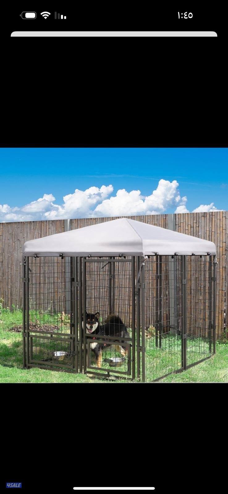 للبيع قفص للكلاب الاليفه  مقاس متر ونص في متر ونص ارتفاع 180 بالكرتون2
