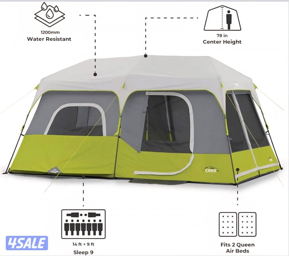 خيمة 9 اشخاص سريعة البناء مقاومه للماي0