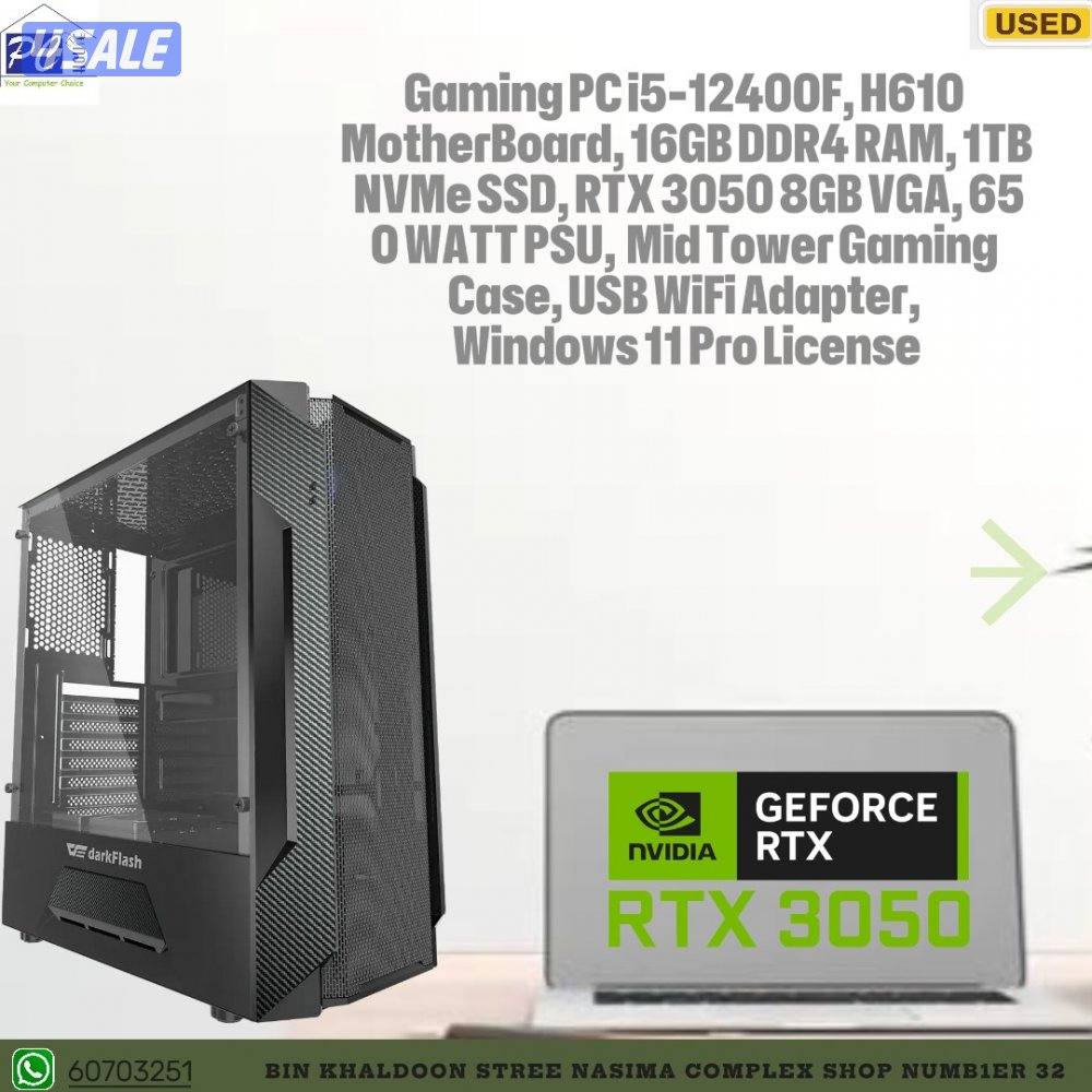 Pre-Built Gaming PC i5-12400F CPU, B760 DDR4 MotherBoard, 16GB DDR4 RA0